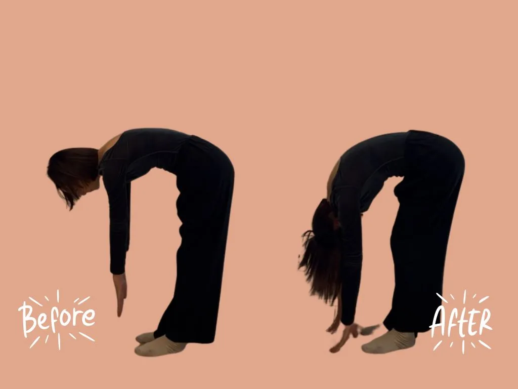 前屈ストレッチのビフォーアフター